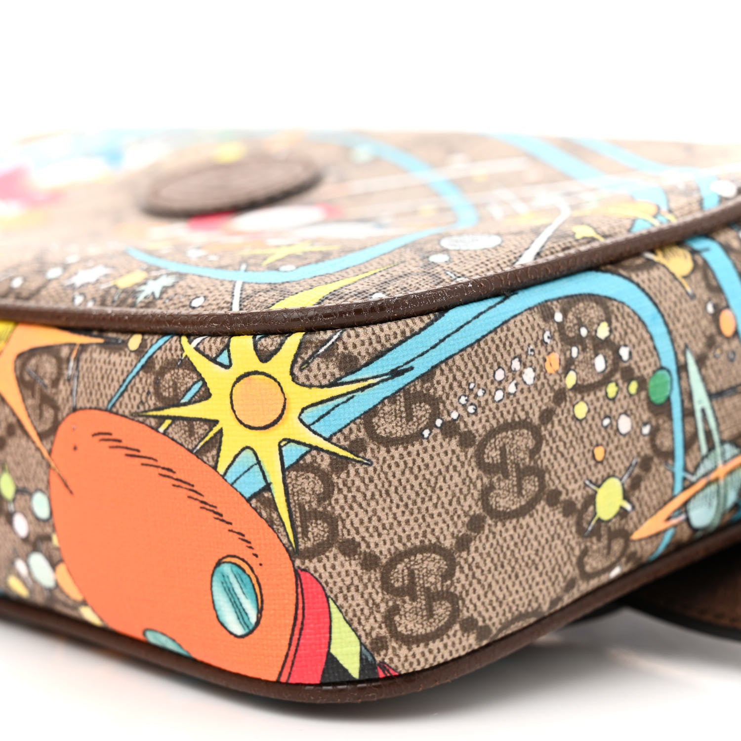 Gucci X DISNEY GG Supreme Monogram Donald Duck Small Interlocking G Belt Bag 90 36 Beige Multicolor New Acero 11 of 12