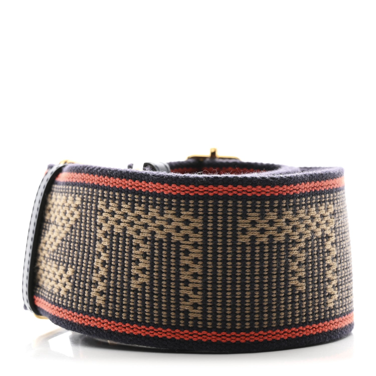 Fendi Cannete Ribbon Poly Vitello King Logo Adjustable Strap You