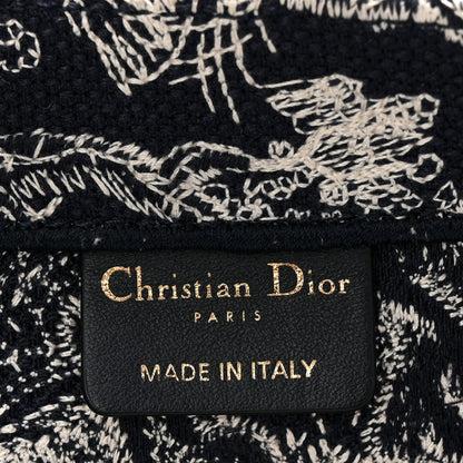 Christian Dior Canvas Embroidered Medium Dioriviera Toile De Jouy Book Tote Blue 6 of 11