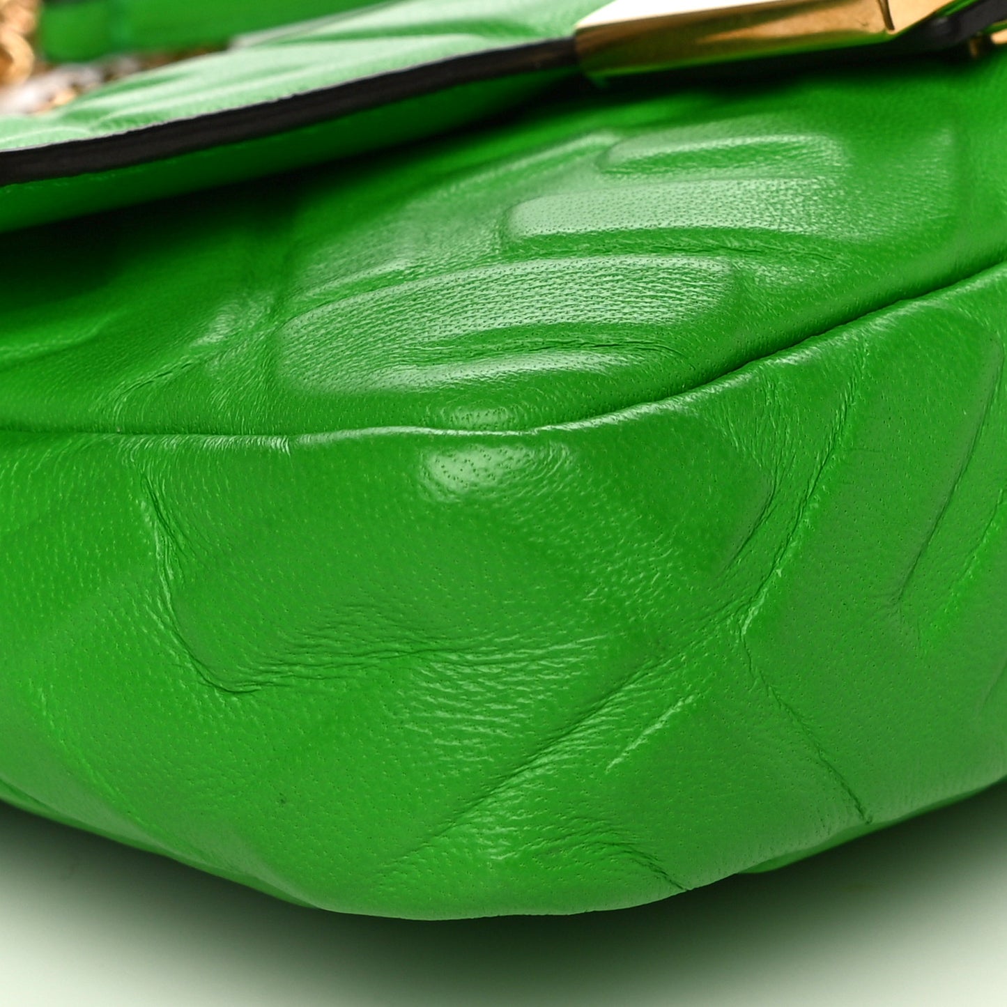 Nappa FF 1974 Embossed Mini Baguette Tomatillo