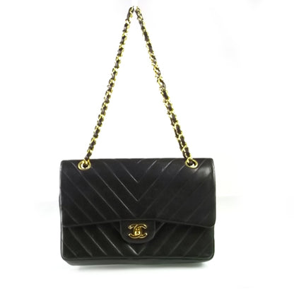 Chanel Lambskin Chevron Medium Double Flap Black 1 of 9