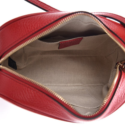 Gucci Pebbled Calfskin Small Soho Disco Bag Tabasco Red 5 of 9