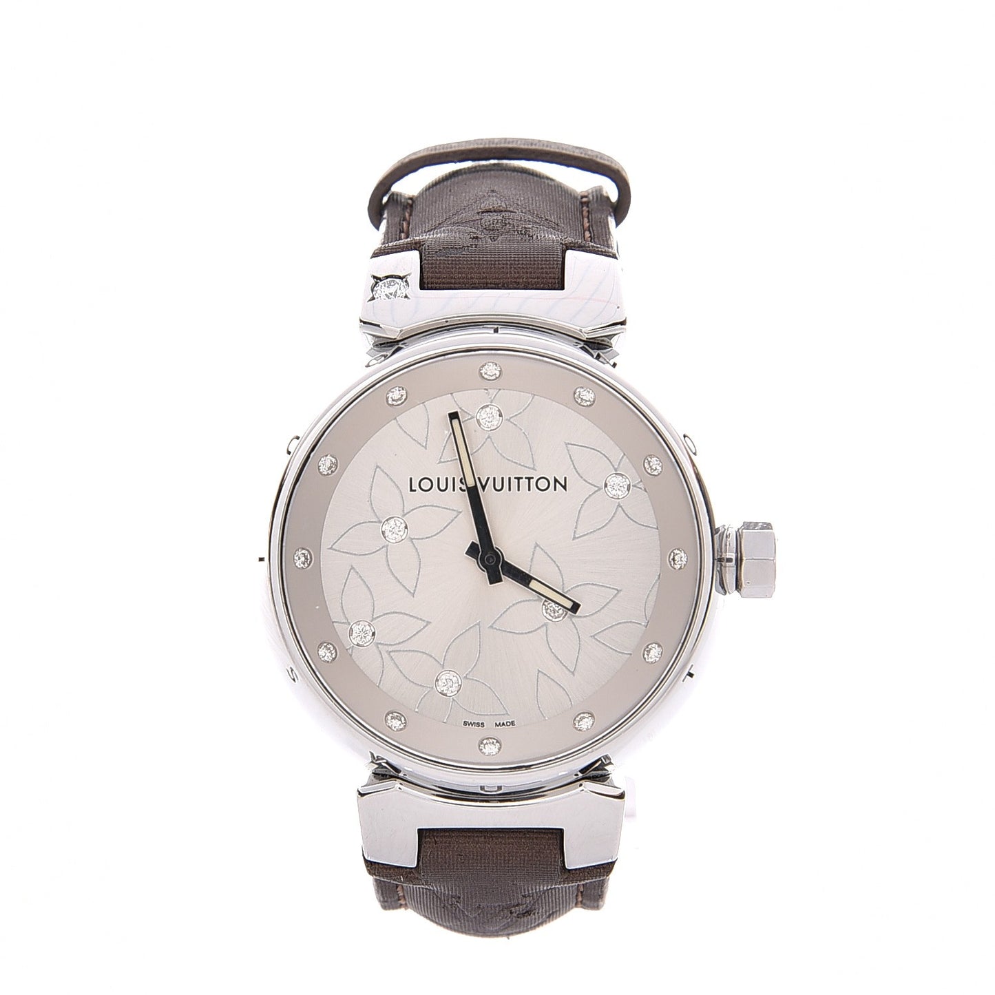 Stainless Steel Douceur Diamond Mother of Pearl 34mm Tambour Lovely Quartz Watch