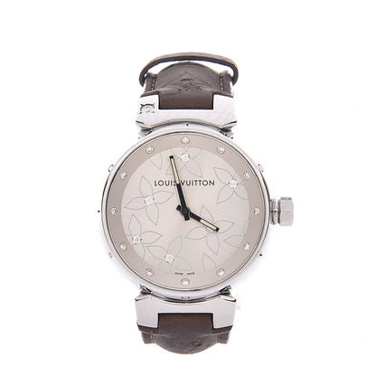 Louis Vuitton Stainless Steel Douceur Diamond Mother of Pearl 34mm Tambour Lovely Quartz Watch 1 of 7
