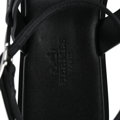 Hermes Calfskin June Sandals 36 Black 7 of 11