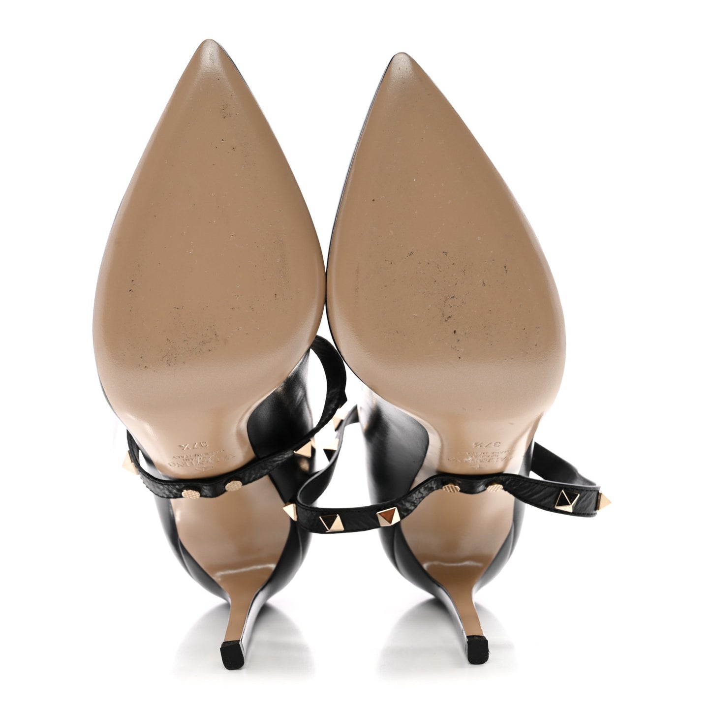 Nappa Rockstud Ankle Strap 105mm Pumps 37.5 Black