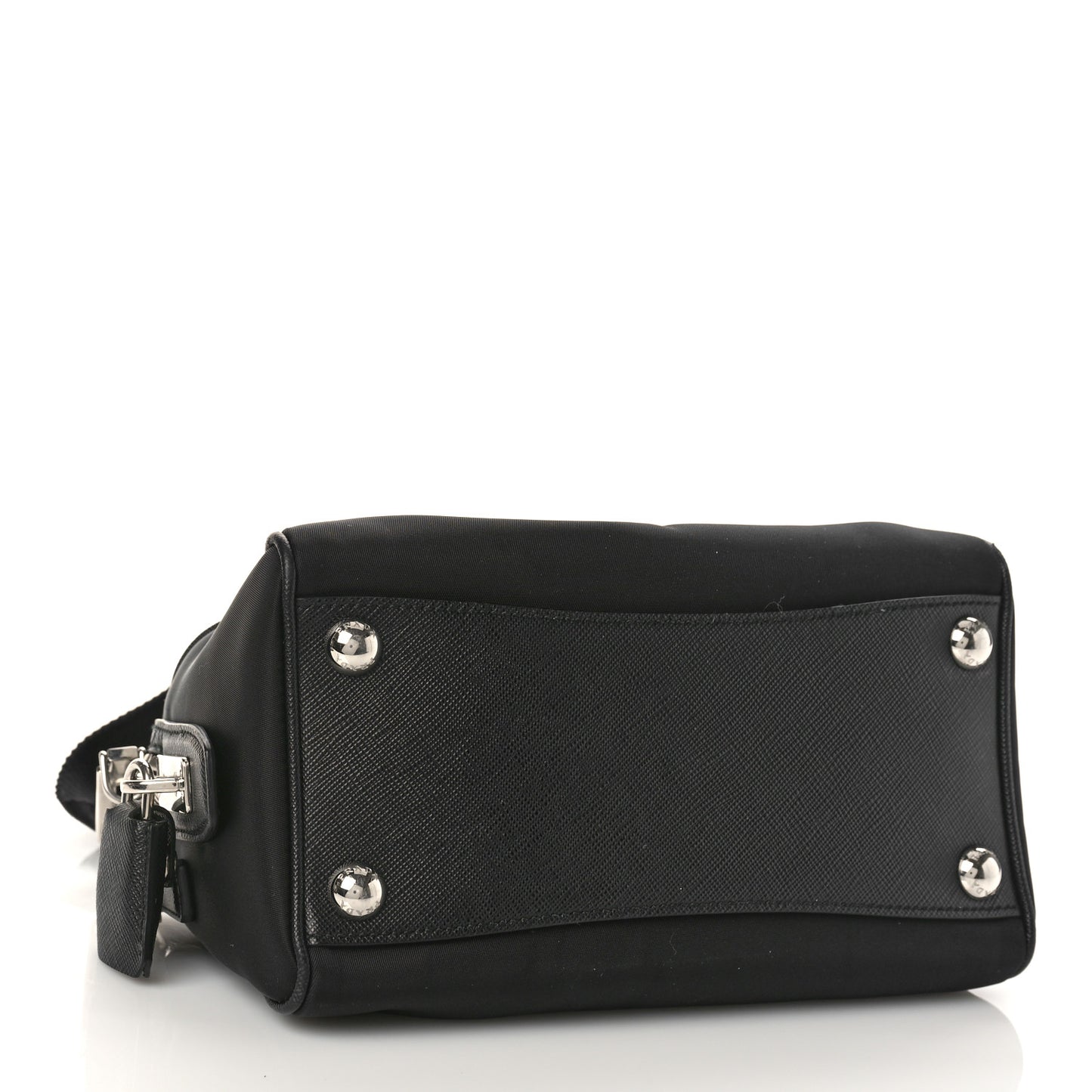 Nylon Saffiano Re-Edition 2005 Top Handle Crossbody Bag Black