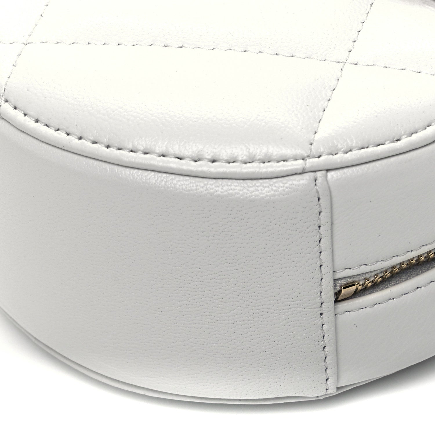 Chanel Goatskin Quilted Chanel 19 Round Clutch With Chain White 9 of 9