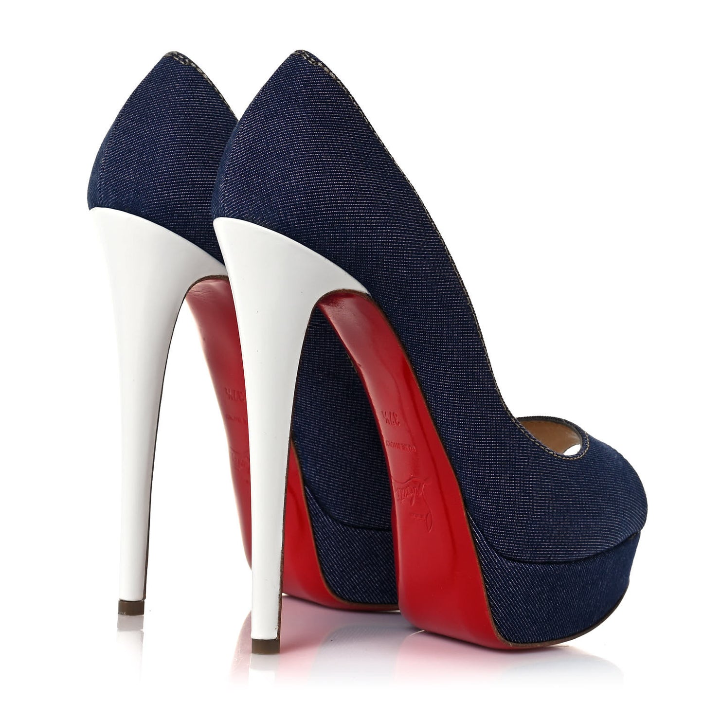 Denim Lady Peep Spikes 150 Pumps 37.5 Blue Arancio