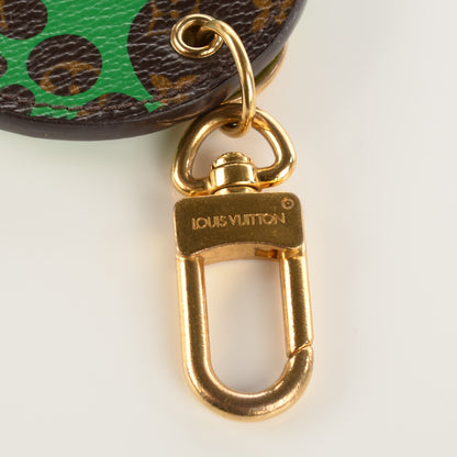 Louis Vuitton Monogram Kusama Pumpkin Dots Key Ring Green 5 of 5