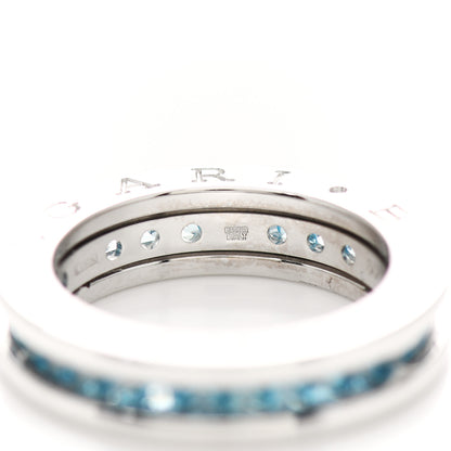 Bulgari 18K White Gold Blue Topaz B.Zero1 One-Band Ring 50 5.25 5 of 6