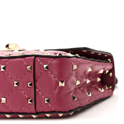 Valentino Garavani Nappa Small Rockstud Spike Shoulder Bag Raspberry 9 of 9