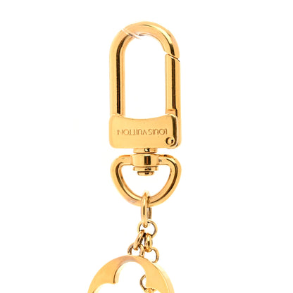 Louis Vuitton Brass Enamel Fleur De Monogram Bag Charm Chain Gold 4 of 4
