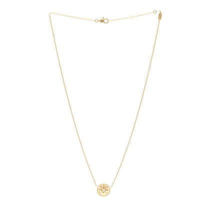 Christian Dior 18K Yellow Gold Diamond Mother of Pearl Rose Des Vents Necklace 3 of 5