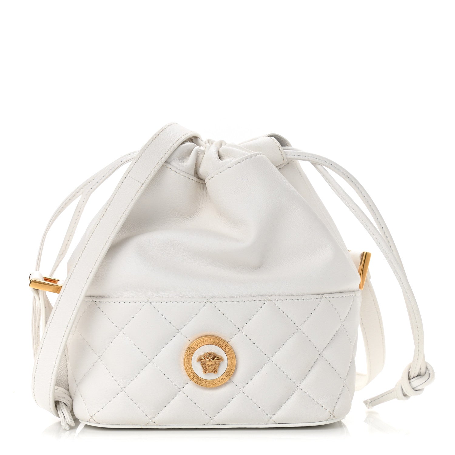 Versace Nappa Quilted Medusa Bucket Bag White 1 of 9