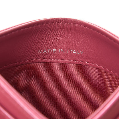 Chanel Lambskin Camellia Embossed Card Holder Fuchsia 7 of 9