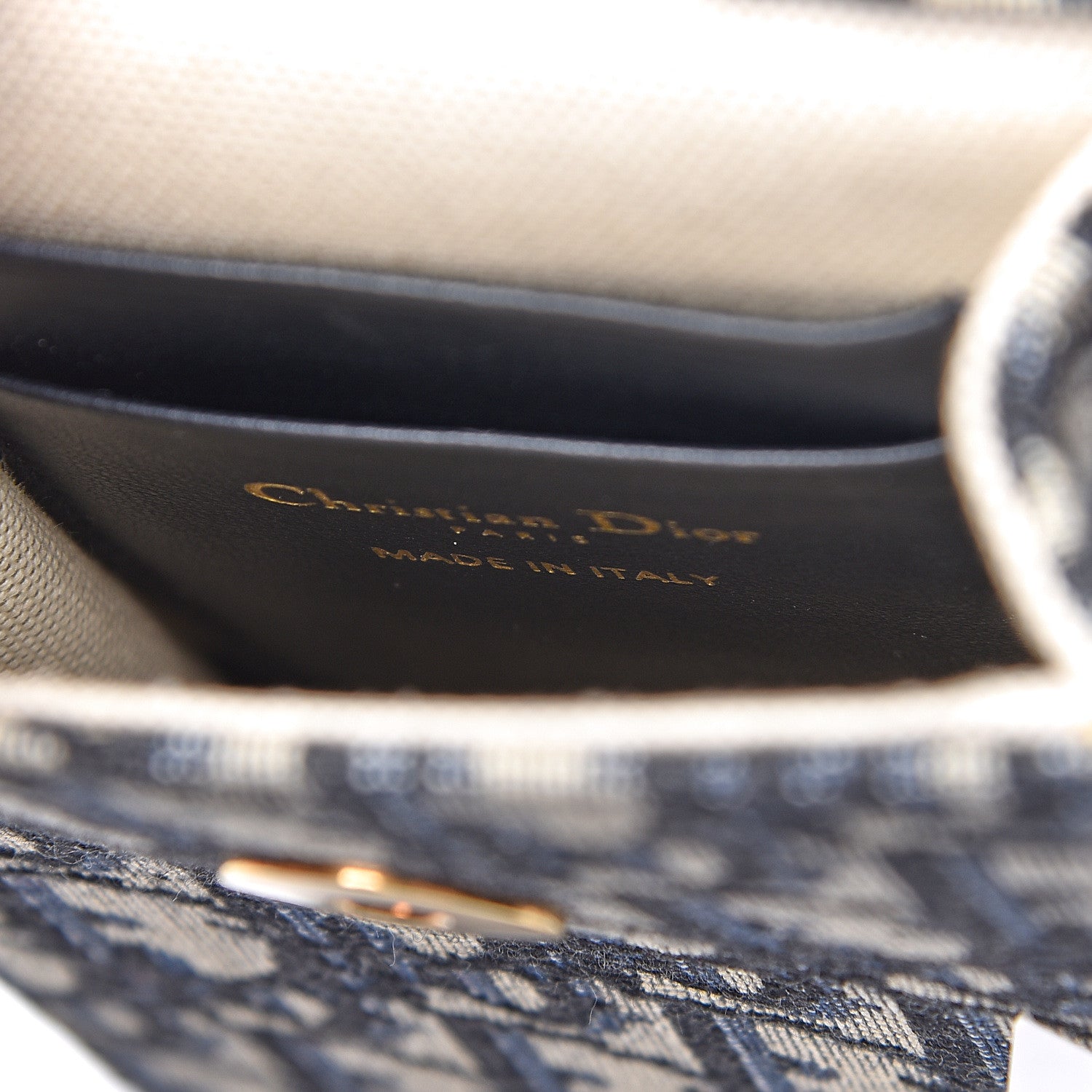 Christian Dior Oblique Saddle Chain Clutch Blue 6 of 10