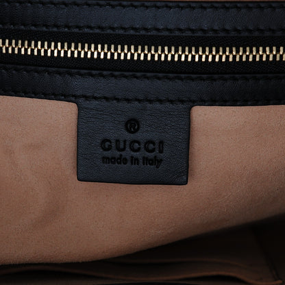 Gucci Nappa Bamboo Medium Nymphaea Top Handle Bag Black 6 of 7