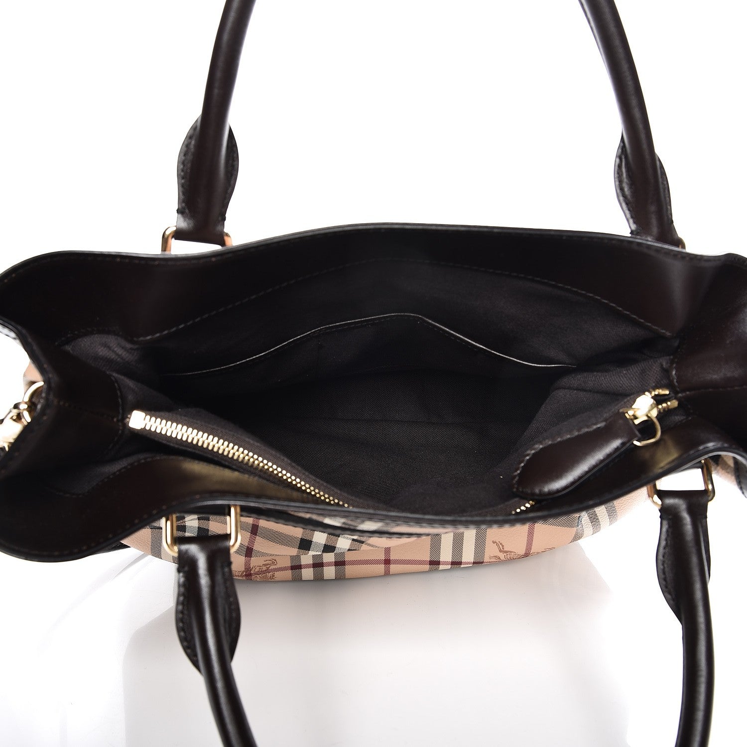 Burberry Haymarket Check Medium Golderton Tote Chocolate 6 of 12