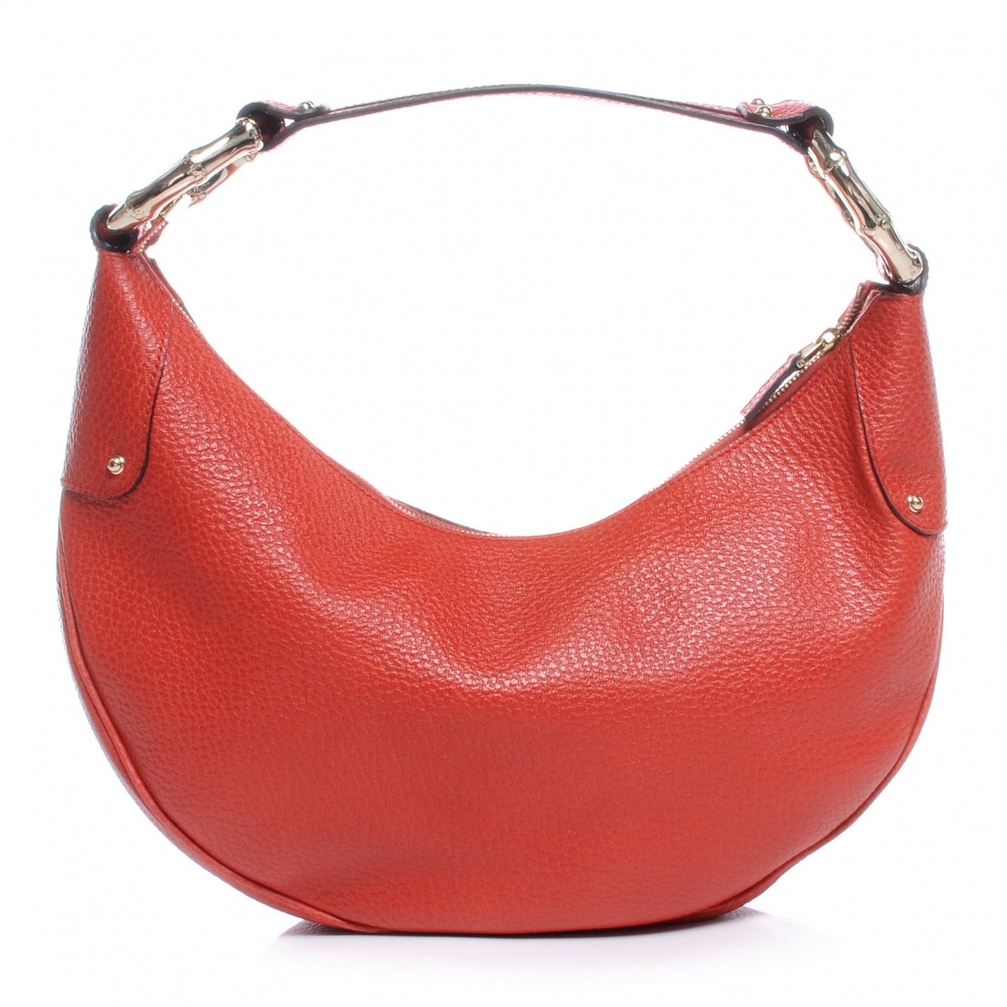 Leather Web Bamboo Ring Hobo Red