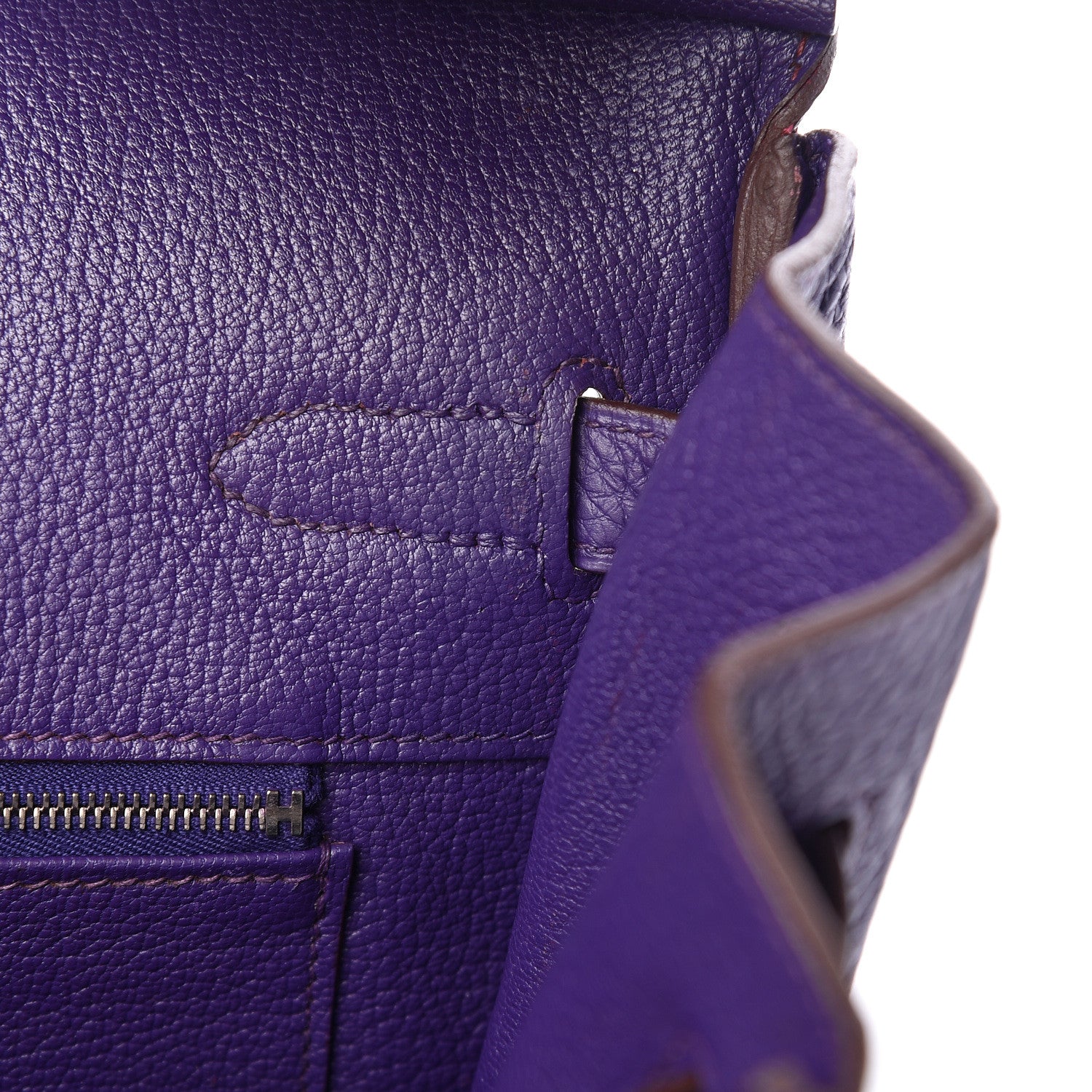 Hermes Togo Bi Color Horseshoe Birkin 35 Iris Rubis 11 of 14