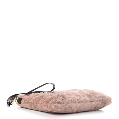 Dolce & Gabbana Faux Fur Embroidered Clutch Bag Pink 4 of 9