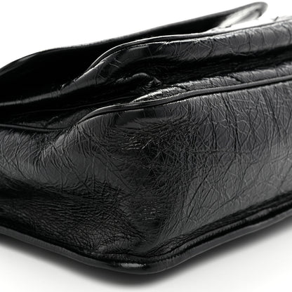 Saint Laurent Crinkled Calfskin Matelasse Monogram Medium Niki Chain Satchel Black 10 of 11