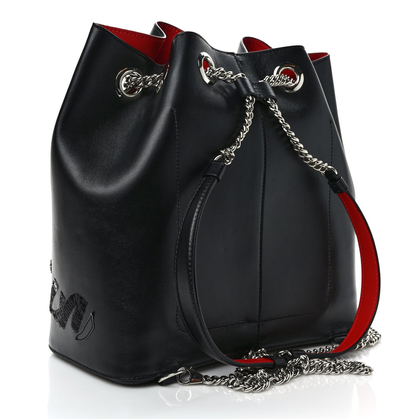 Calfskin Paris Marie Jane Logo Backpack Black