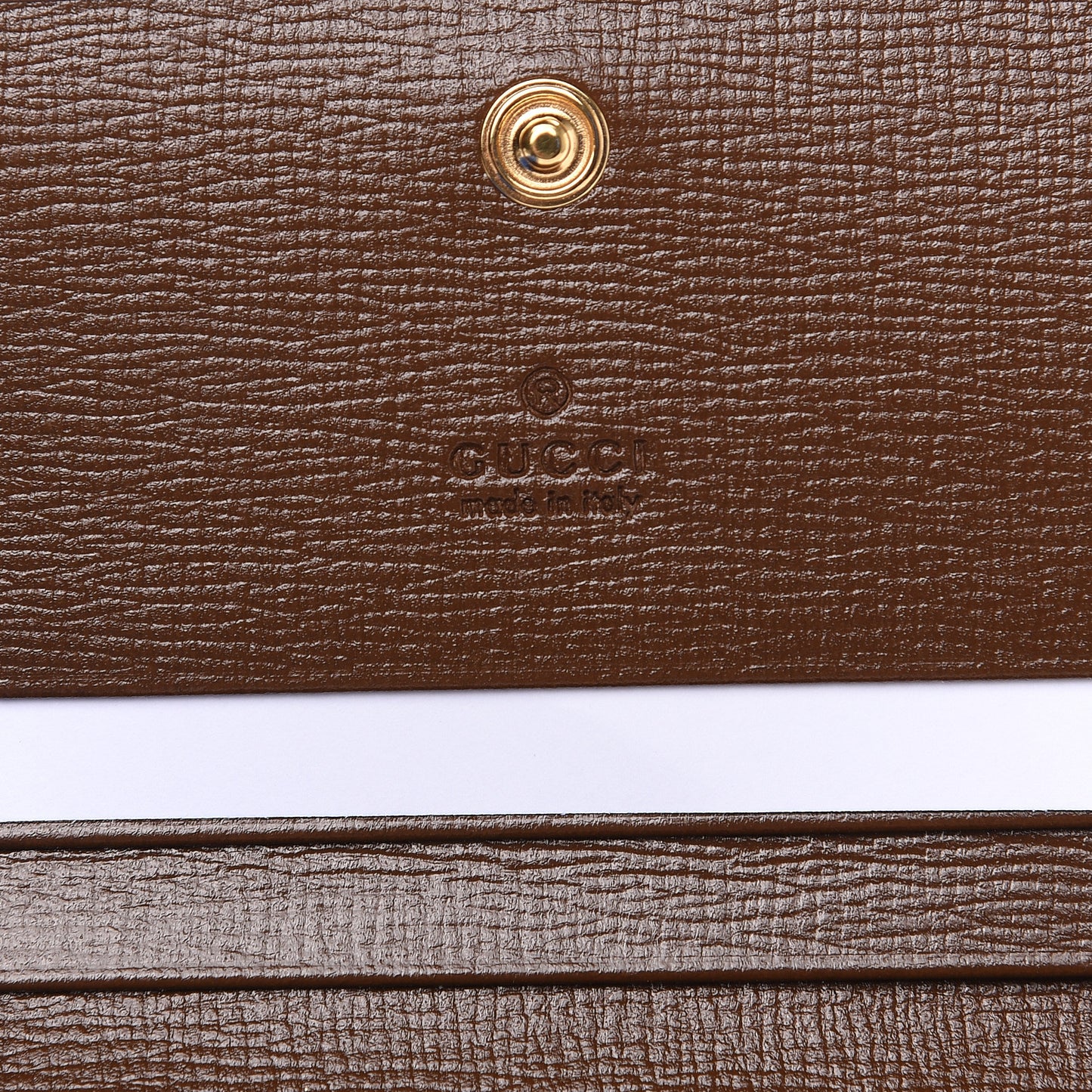 GG Supreme Monogram Horsebit 1955 Card Case Wallet Beige Ebony Brown Sugar