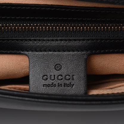 Gucci Calfskin Matelasse Medium GG Marmont Top Handle Shoulder Bag Black 7 of 11