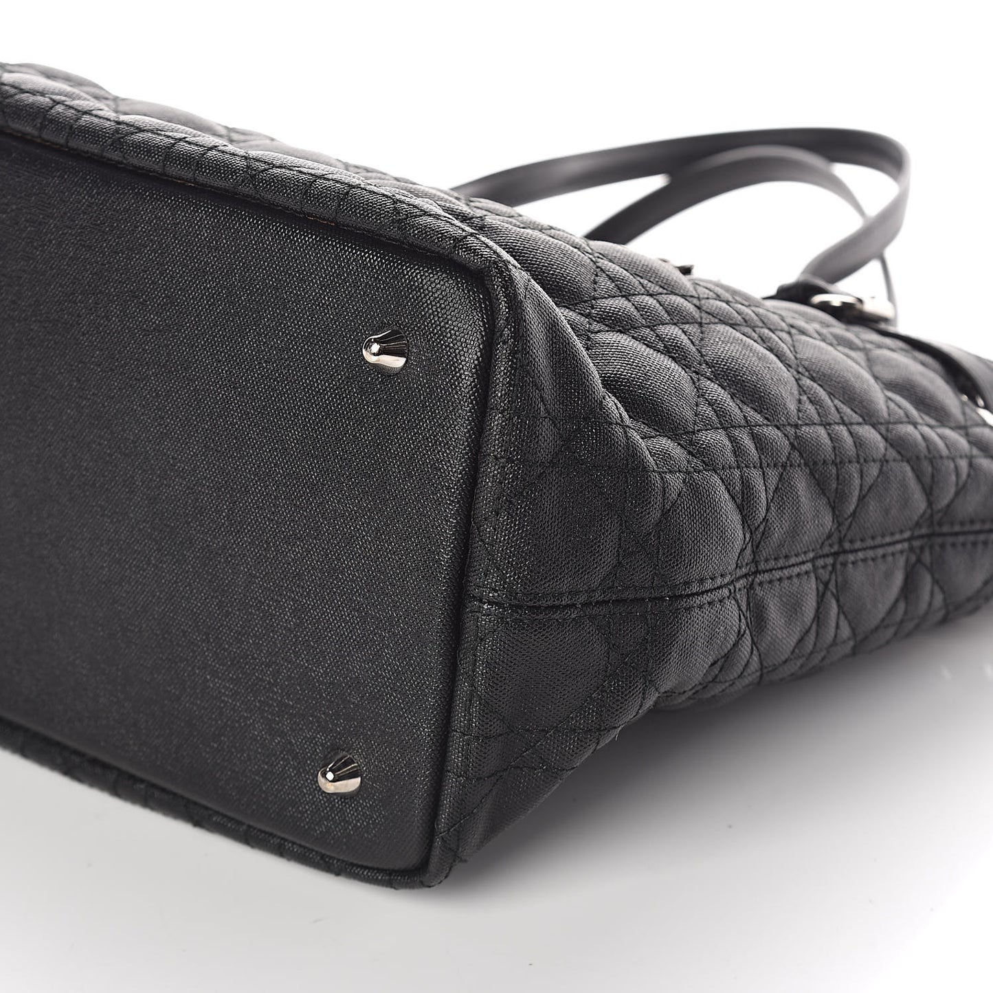 Coated Canvas Cannage Medium Panarea Tote Black