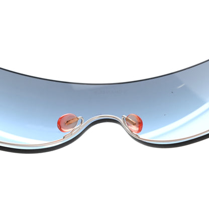 Chanel Rimless Shield Pearl Sunglasses 4077 Gradient Blue 8 of 9