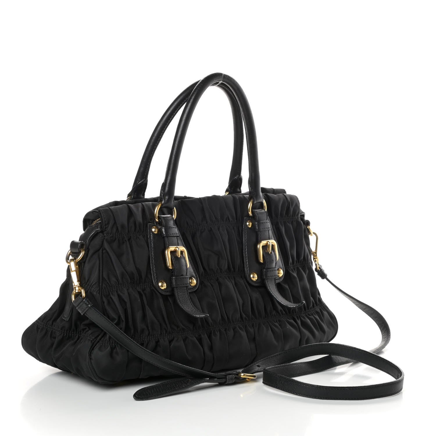 Prada Tessuto Nylon Gaufre Shopping Satchel Black 4 of 10