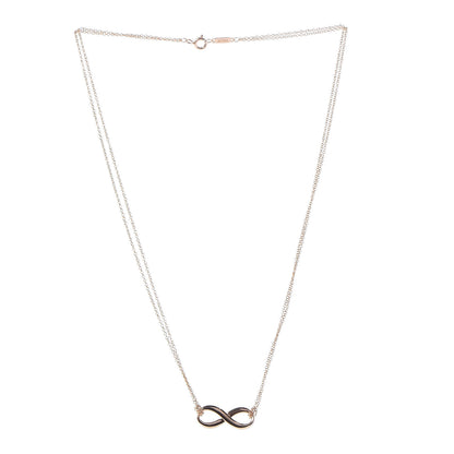 Tiffany 18K Rose Gold Infinity Double Chain Pendant Necklace 3 of 7