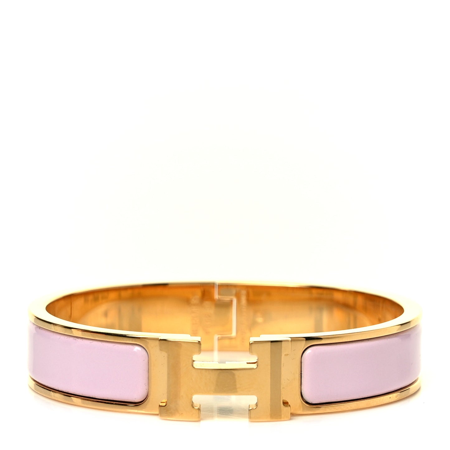 Enamel Narrow Clic Clac H Bracelet GM Rose Dragee