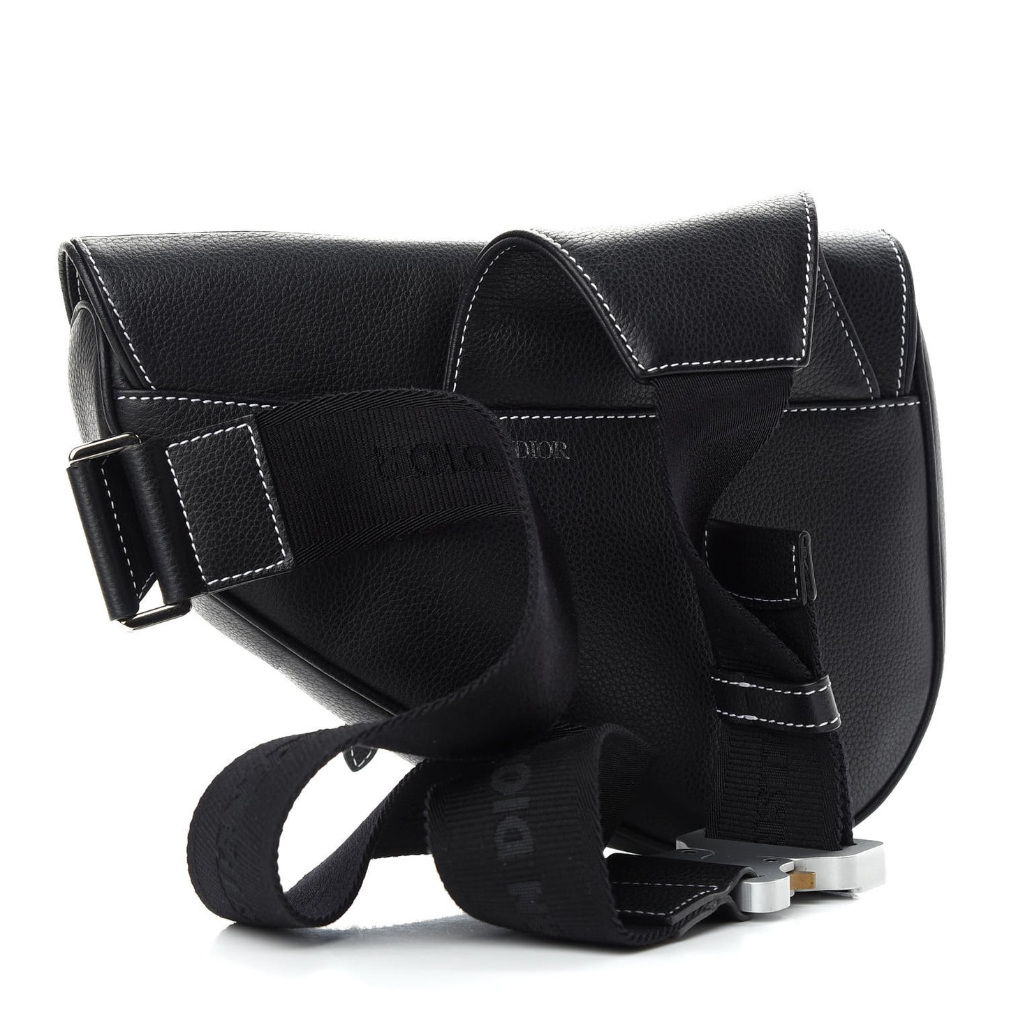Calfskin Mens Saddle Bag Black