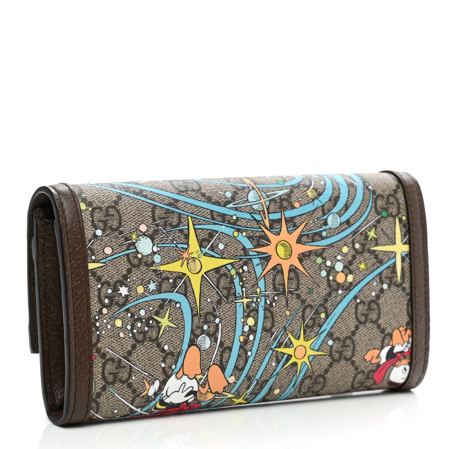 X DISNEY GG Supreme Monogram Donald Duck Interlocking G Continental Wallet Beige Multicolor New Acero