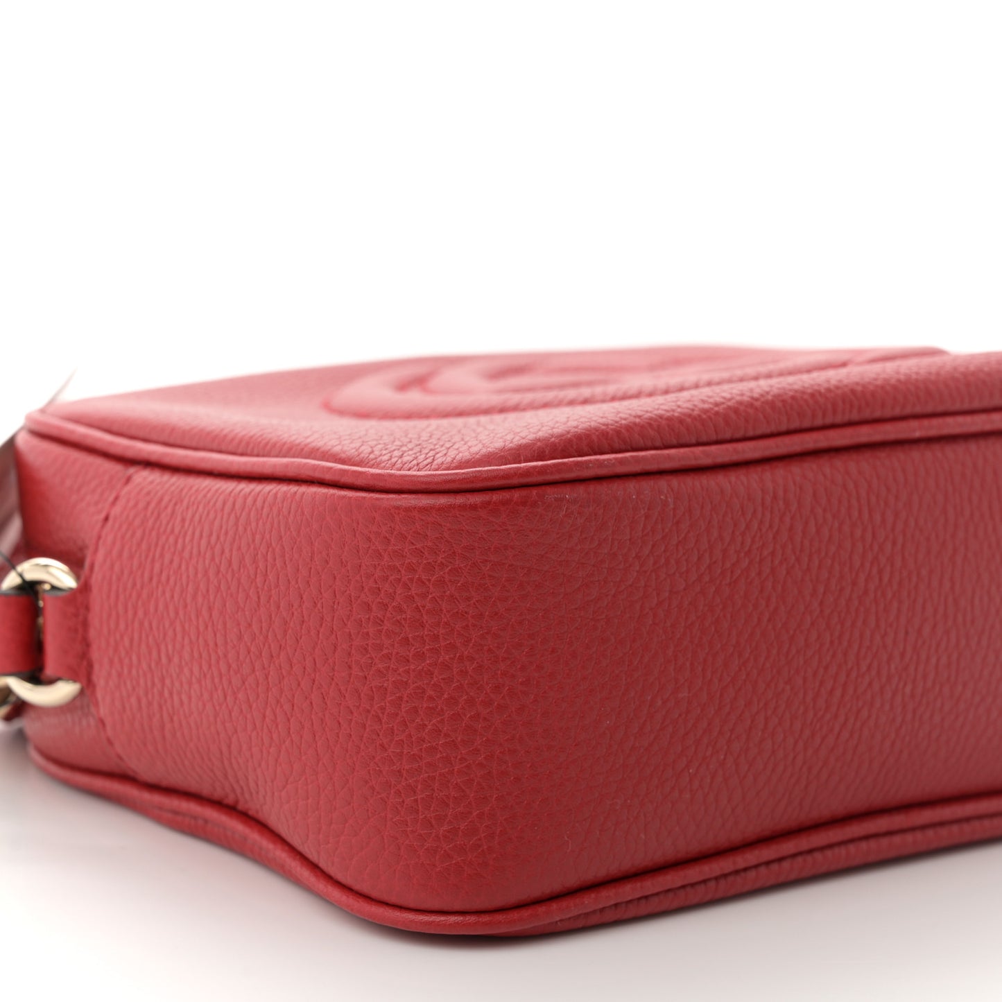 Pebbled Calfskin Small Soho Disco Bag Vibrant Red