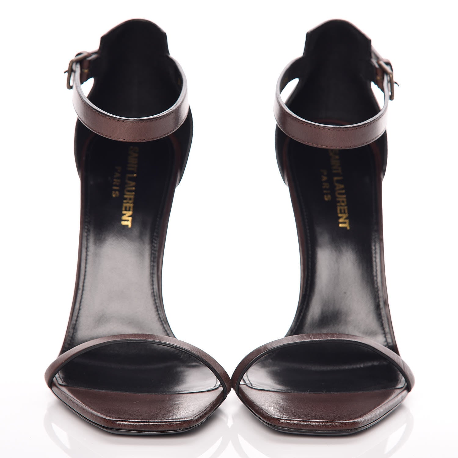 Saint Laurent Calfskin Opyum Sandals 39.5 Brown 2 of 9