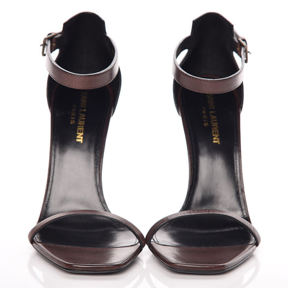 Saint Laurent Calfskin Opyum Sandals 39.5 Brown 2 of 9