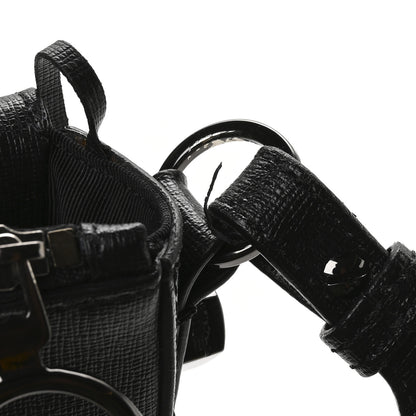 Off-White Saffiano Striped Mini Diag Binder Clip Bag Black White Yellow 10 of 11