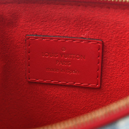 Louis Vuitton Denim Monogram Patchwork City Pouch Blue Rouge 6 of 7