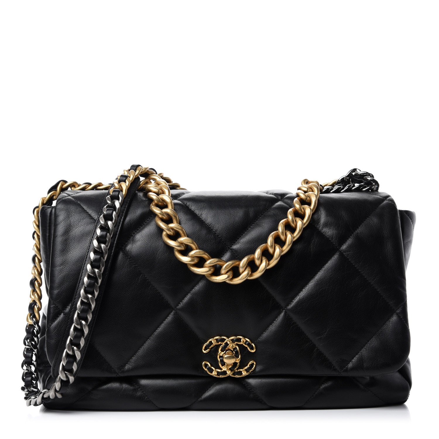 Chanel Goatskin Quilted Maxi 19 Flap Black 1 of 11
