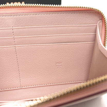 MCM Visetos Large Zip Around Wallet Powder Pink 6 of 7