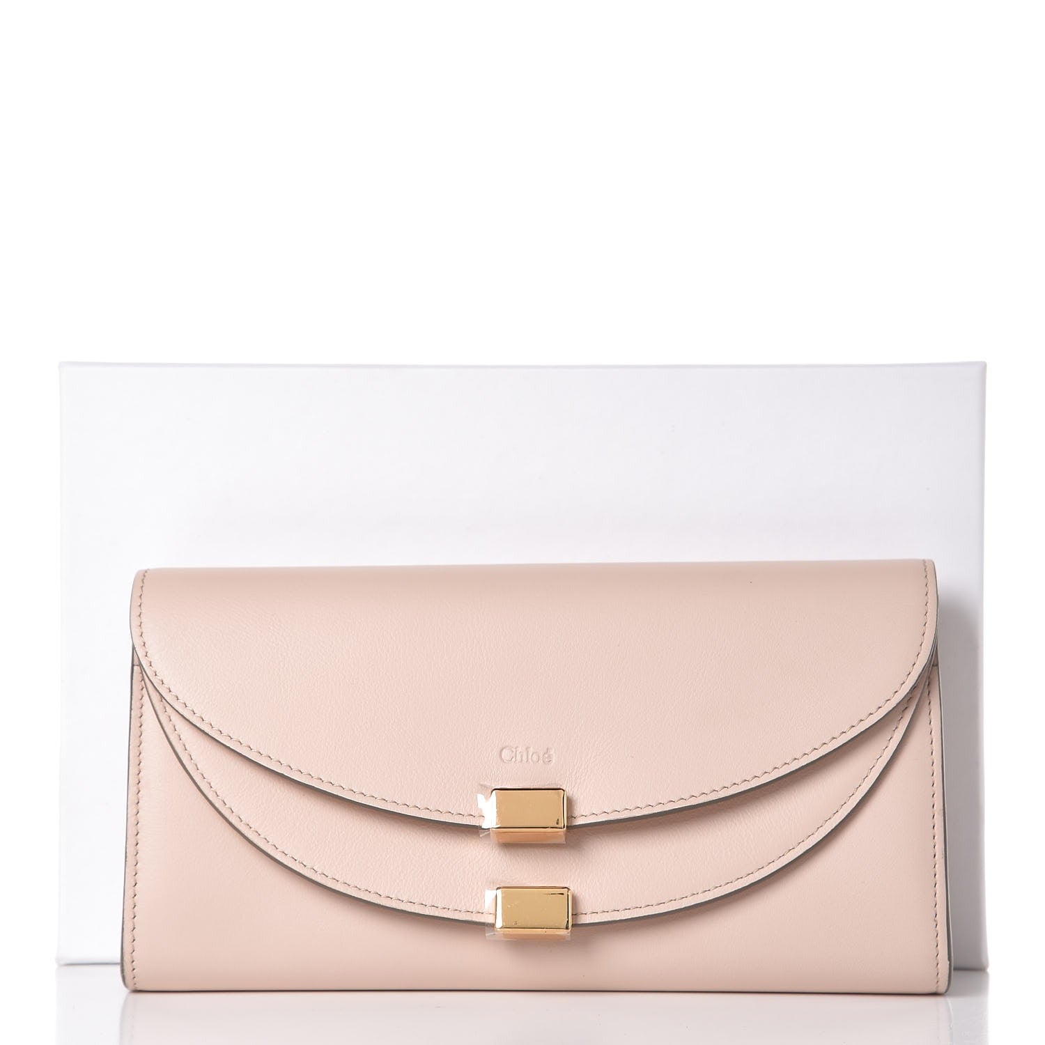 Chloe Calfskin Georgia Flap Wallet Cement Pink 8 of 8