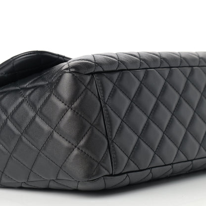 Chanel Metallized Calfskin Quilted Small XXL Travel Flap Bag Black 8 of 9