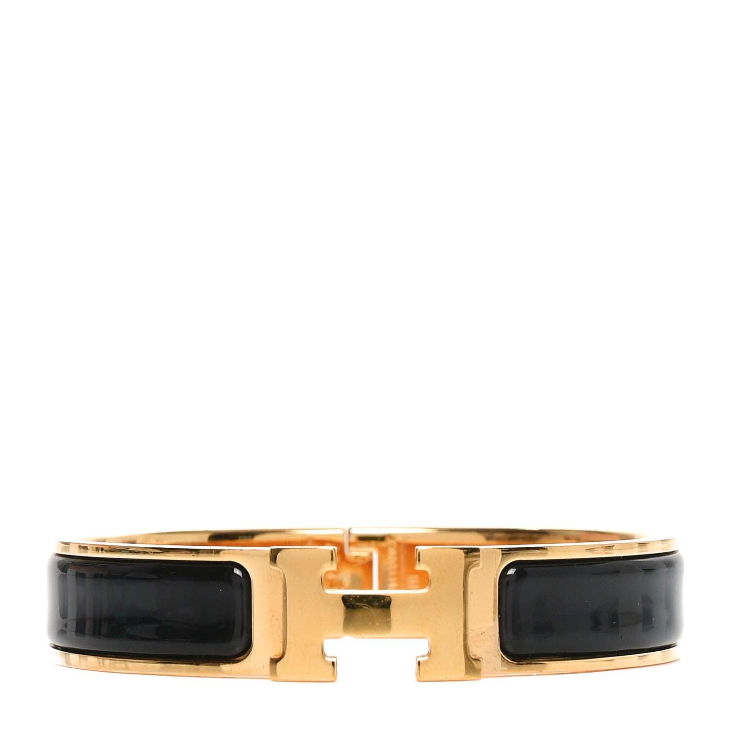 Hermes Enamel Narrow Clic Clac H Bracelet PM Black 1 of 4