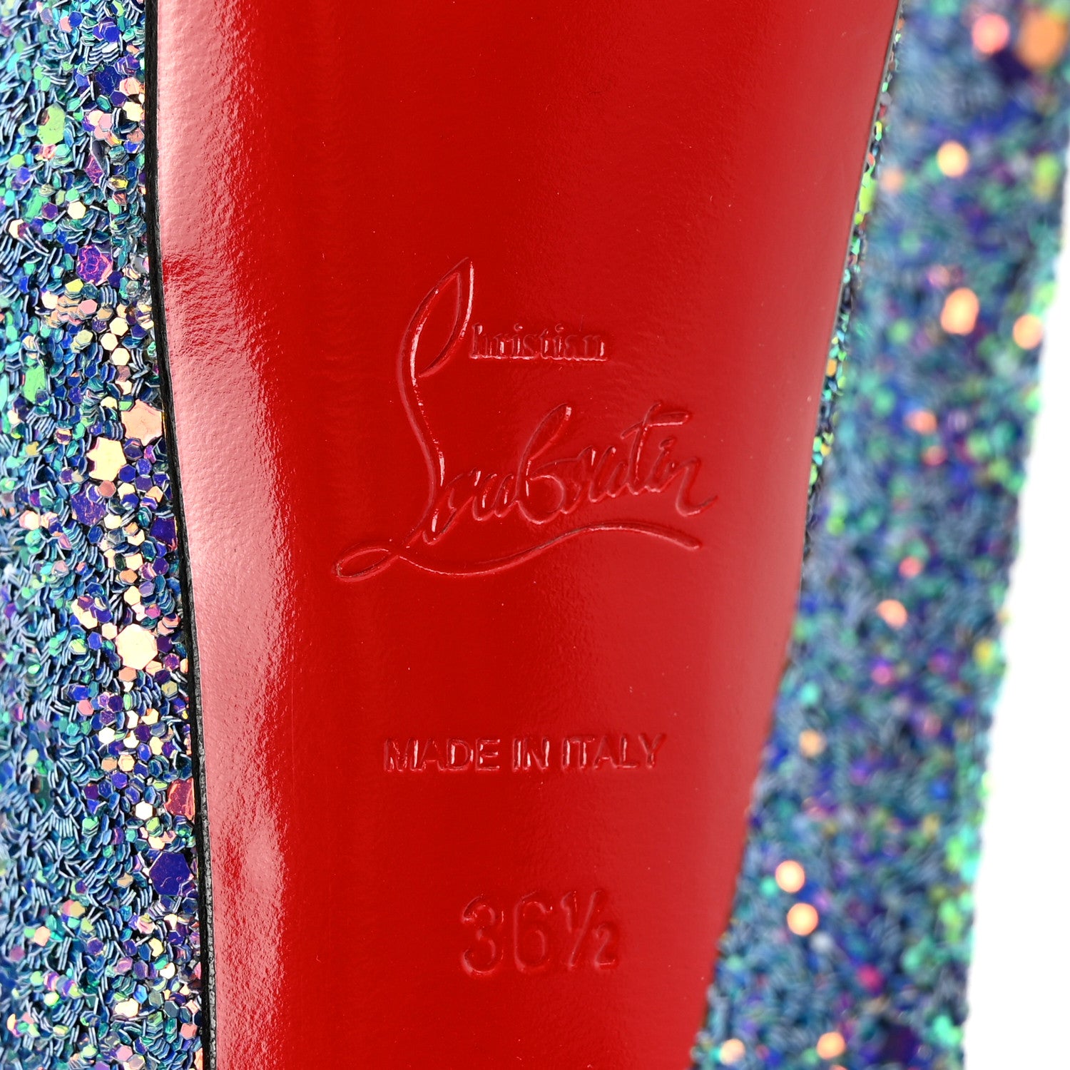 Christian Louboutin Glitter Dragonfly Lady Peep 150 Pumps 36.5 Etincelle Copper 6 of 17