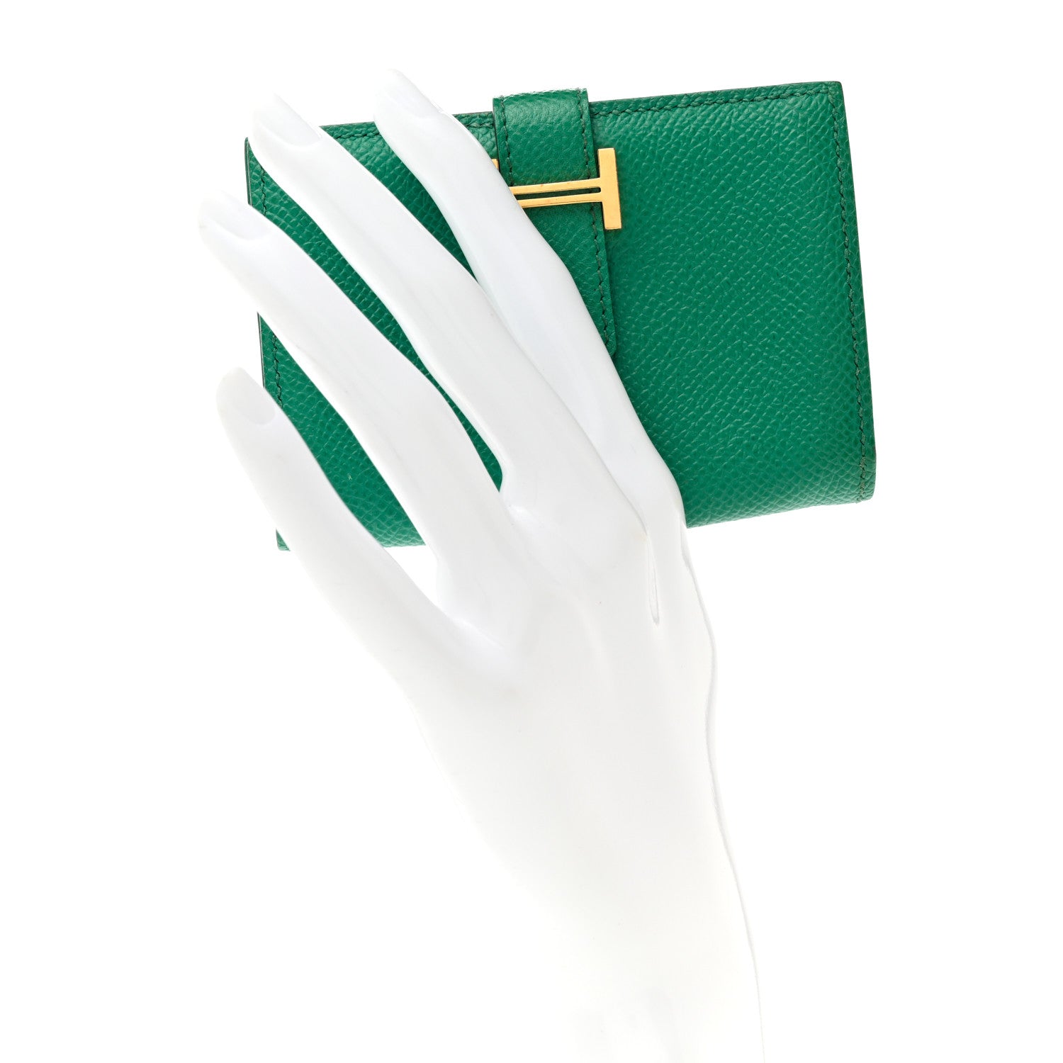 Hermes Epsom Bearn Card Holder Wallet Vert Jade 2 of 8