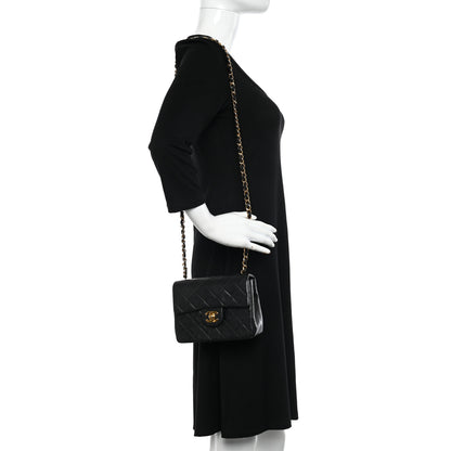 Chanel Lambskin Quilted Mini Square Flap Bag Black 2 of 12